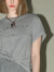 COCOBELLA立体字母刺绣短袖T恤女灰色圆领休闲纯棉上衣TS900 灰色 XL