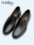 金利来（goldlion）凉鞋男 夏季冲孔商务正装凉皮鞋 男士圆头套脚透气镂空男鞋 黑色 40