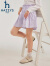 哈吉斯（HAZZYS）品牌童装女童裙裤2024夏季新款宽松轻薄时尚活力简约少女风裙裤 凝香紫 155