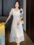 拉夏贝尔（La Chapelle）法式蕾丝连衣裙子女装夏装2024年新款温柔风仙女气质中长裙气质减 白色 2XL-125-135斤