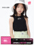 little MO&Co.little moco童装23夏装新款女童修身针织运动无袖背心KBC2VETT05 黑色 140/64