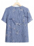 初径（CHUJING）中老年人夏装衬衫薄女妈妈夏季套装老太太短袖上衣老人衣服奶奶装 蓝色上衣 XL (建议100-115斤)