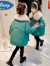 迪士尼童装轻奢品牌2022新款女童棉衣冬装小女孩6-11岁中大童韩版羽绒棉服女宝宝加绒加厚派克服外套 绿色 120cm