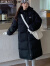 拉夏贝尔棉服女长款过膝2024冬季新款韩版棉袄宽松加厚衣ins潮外套女装 米白色 S 85-100斤