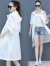 皮尔卡丹防晒衣女中长款2024夏季新款薄款白色防晒服流行仙女长款风衣外套 白色 S(建议100斤内)
