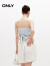 ONLY2024夏季新款时尚设计感蝴蝶结绑带吊带雪纺衫女1242WS003 H3Z 雷纹样针织蓝色 170/88A/L