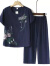 Lauaird 中老年女装夏季套装棉麻妈妈装短袖T恤裤子两件套老人奶奶衣服 紫玫红-套装 3XL建议120-135