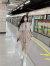 玛娇媚（Majiaomei）学院风连衣裙女装2024年夏季新款甜辣妹衬衣百褶裙子jk制服套装女 衬衣+领结+裙子 XL