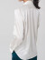 LISLAVE真丝白衬衫女2024春夏职业装撞色桑蚕丝长袖衬衣通勤修身方领上衣 奶灰色 2XL
