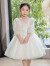 安妮优儿女童礼服花童婚礼小女孩婚纱钢琴演奏演出服儿童高端主持人公主裙 白色 150