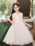 GULULU六一女童晚礼服高端儿童主持人钢琴演出服小女孩生日公主裙花童纱 白色 160