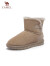 骆驼（CAMEL）冬季新款加绒保暖舒适圆头棉鞋短靴百搭时尚雪地靴女 L23W275061卡其 35