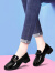 Cupald羊皮单鞋女2024春季新款女鞋子粗跟高跟鞋皮鞋旅游鞋妈妈鞋工作鞋 黑色（标准尺码） 35