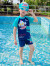 哈利城堡男童奥特曼泳衣夏季新款儿童中小童男孩卡通分体泳装2-12岁游泳套 橙色（带泳帽+泳镜+水枪） 120
