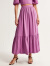 ABERCROMBIE & FITCH女装 24春夏新款亚麻混纺层叠式中长款半身裙KI143-4048 紫色 S (165/72A)标准版