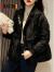 I·G·H高定品牌女装今年流行西装领短款羽绒服女小个子冬季加厚面包服修身2022年新款 黑色 S（80-115斤）