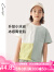 纯一良品（CUNYI）童装男童短袖T恤2024夏季新款中大童儿童撞色休闲上衣 浅绿 160cm