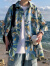 潮至（CHAOZHI）沙滩花男短袖夏季宽松美式复古海边度假套装大码夏威夷风 复古碎花浅蓝色 M