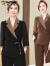啄木鸟妈妈夏装气质雪纺套装新款中老年夏季洋气两件套妇女时尚中袖t恤 黑色 XL(建议90-105斤)