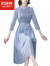 阿逊特（AspecialXun）品牌轻奢女装 雪纺连衣裙子女装夏季2022年新款春秋小个子气质洋 浅蓝色 S 80-90斤