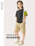 纯一良品（CUNYI）童装男童短袖T恤2024夏季新款中大童儿童撞色百搭休闲上衣 深灰 160cm