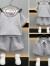 迪士尼（Disney）品牌童装男童夏装短袖套装儿童衣服裤子夏季两件套1-10岁男孩套装 灰色 100cm
