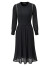 颜域黑色连衣裙春冬季女装2024年新款显瘦连身裙针织假两件百褶裙 黑色1（加厚） M/38