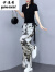 伊漫希高档夏季大码女装原创新款国风气质时尚减龄运动2件一套 图片色 4XL