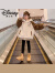 迪士尼（Disney）品牌女童外套羊羔绒秋冬装2024新款洋气红色中大童冬季连帽加厚毛 咖色 130cm
