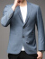 法莎尼亚品牌轻便小西装男士肌理纹轻商务西服休闲便西简约韩版便服外套 灰色 175