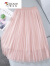 啄木鸟网纱半身裙女夏季2024新薄款感高腰显瘦字小个子中长百褶裙 粉色 裙长68cm