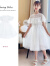 奥特曼品牌童装女童夏装连衣裙新款儿童短袖裙子女孩洋气时髦网纱公主裙 白色 110cm