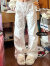 鲁雅尔夏季白色工装休闲裤女薄款高腰宽松显瘦直筒小个子美式阔腿运动裤 白色 M