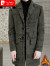 皮尔卡丹中长款毛呢大衣男士尼子外套高端男装冬季加绒加厚水貂绒风衣针织 咖色 6625 M