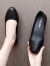 波图蕾斯皮鞋女士单鞋圆头软面舒适职业百搭工作鞋女 7616 黑色 38 