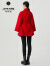 阿玛施（AMASS）新款廓形中长款羊毛风衣外套女（附腰带）5400767 红 XS(1码)