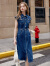 KBNE牛仔连衣裙女2024夏季新款高端精致无袖今年流行的漂亮裙子 湖蓝色 XS
