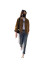 XIPR秋装搭配一整套港风复古感时尚小香风工装外套牛仔裤两件套装 单咖色外套 S(建议80-95斤)