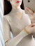 CIXU 设计师品牌女装 上衣女2022年新款秋冬季修身半高领蕾丝洋气毛衣长袖针织打底衫潮 白色 L码 建议体重105-115斤