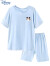 迪士尼儿童睡衣套装男童莫代尔家居服夏季薄款空调服 T98046浅蓝 140cm 