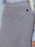 鄂尔多斯1980秋冬纯羊绒简约纯色抽条女休闲时尚A字半身裙 中灰 170/76A/XL