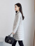 KMZOE 高端品牌 羽绒服女2021中长款轻薄修身白鸭绒保暖收腰显瘦外套 白色- S