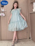 迪士尼（Disney）女童连衣裙夏季新款超仙无袖花边儿童裙子中大童时髦简约裙 薄荷绿 110cm