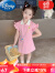 迪士尼（Disney）女童连衣裙夏季2024新款中小童洋气夏装公主裙儿童学院风POLO裙子 粉色 90cm