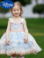 迪士尼（Disney）儿童高品质公主蓬蓬裙女童洛丽塔Lo裙背心吊带裙2024夏季新款童装 蓝色 80cm