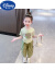 迪士尼（Disney）女童洋气宽松薄款短袖套装夏季宝宝时髦工装儿童夏装2024新款网红 绿色 100码(建议90-98cm 2-3周岁)
