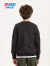 特步（XTEP）儿童童装保暖舒适套头卫衣 正黑色/明火橙(加绒) 110cm