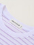 铅笔俱乐部铅笔俱乐部童装2024夏装新款女童t恤儿童条纹短袖中大童圆领上衣 紫色/白色 130cm