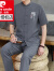 皮尔卡丹（pierre cardin）男士夏季套装2024韩版修身盘口式立领T恤上衣男中国风两件套 白色 M
