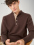 珍贝2023男士新款纯羊绒衫半高领加厚保暖针织衫套头毛衣31809 摩棕花咖 XLL(125#)